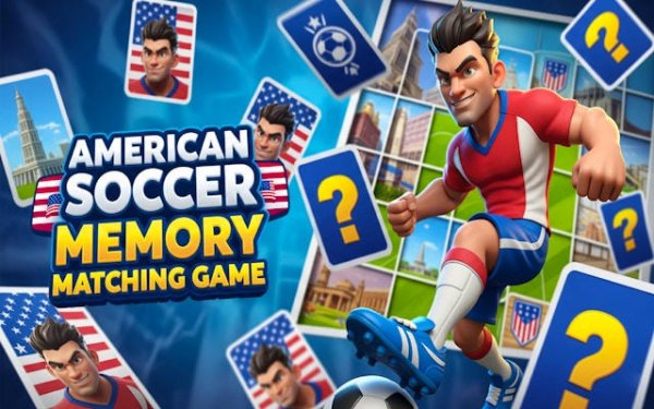 American Soccer Memory Matching Game - Free Online Card Match Puzzle